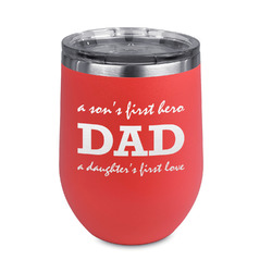 Father's Day Quotes & Sayings Stemless Stainless Steel Wine Tumbler - Coral - Double Sided