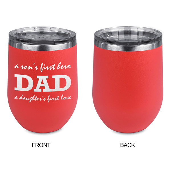 Father's Day Quotes & Sayings Stainless Wine Tumblers - Coral - Single Sided - Approval