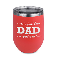 Father's Day Quotes & Sayings Stemless Stainless Steel Wine Tumbler - Coral - Single Sided