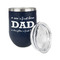 Father's Day Quotes & Sayings Stainless Wine Tumblers - Navy - Single Sided - Alt View