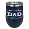 Father's Day Quotes & Sayings Stainless Wine Tumblers - Navy - Single Sided - Front