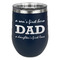 Father's Day Quotes & Sayings Stemless Stainless Steel Wine Tumbler - Navy - Single Sided