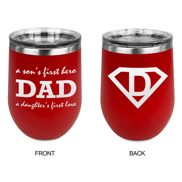Father's Day Quotes & Sayings Stainless Wine Tumblers - Red - Double Sided - Approval
