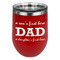 Father's Day Quotes & Sayings Stainless Wine Tumblers - Red - Single Sided - Front