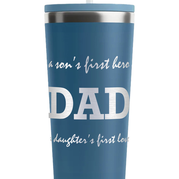 Father's Day Quotes & Sayings Steel Blue RTIC Everyday Tumbler - 28 oz. - Close Up