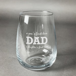 Father's Day Quotes & Sayings Stemless Wine Glass (Single)