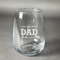 Father's Day Quotes & Sayings Stemless Wine Glass - Front/Approval