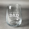 Father's Day Quotes & Sayings Stemless Wine Glass - Engraved