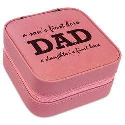 Father's Day Quotes & Sayings Travel Jewelry Boxes - Pink Leather