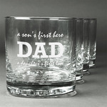 Father's Day Quotes & Sayings Whiskey Glasses (Set of 4) (Personalized)