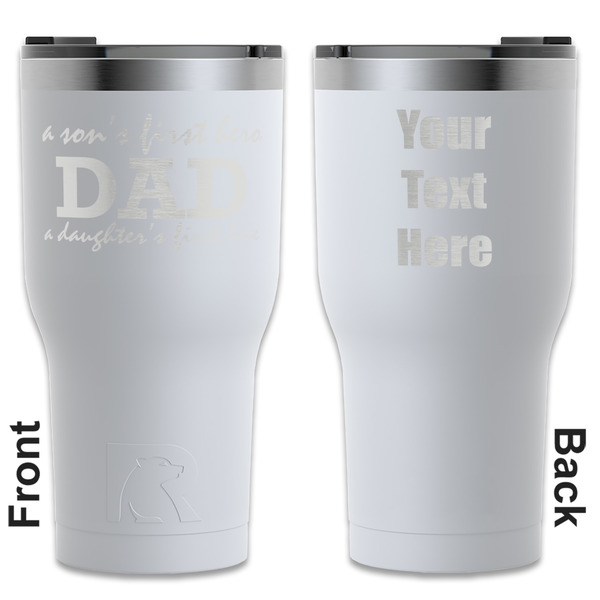 Custom Father's Day Quotes & Sayings RTIC Tumbler - White - Engraved Front & Back (Personalized)