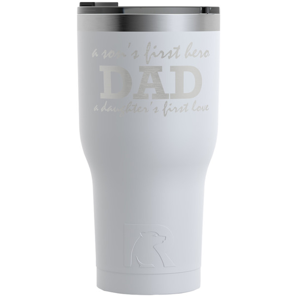 Custom Father's Day Quotes & Sayings RTIC Tumbler - White - Engraved Front (Personalized)