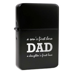Father's Day Quotes & Sayings Windproof Lighter - Black - Double Sided