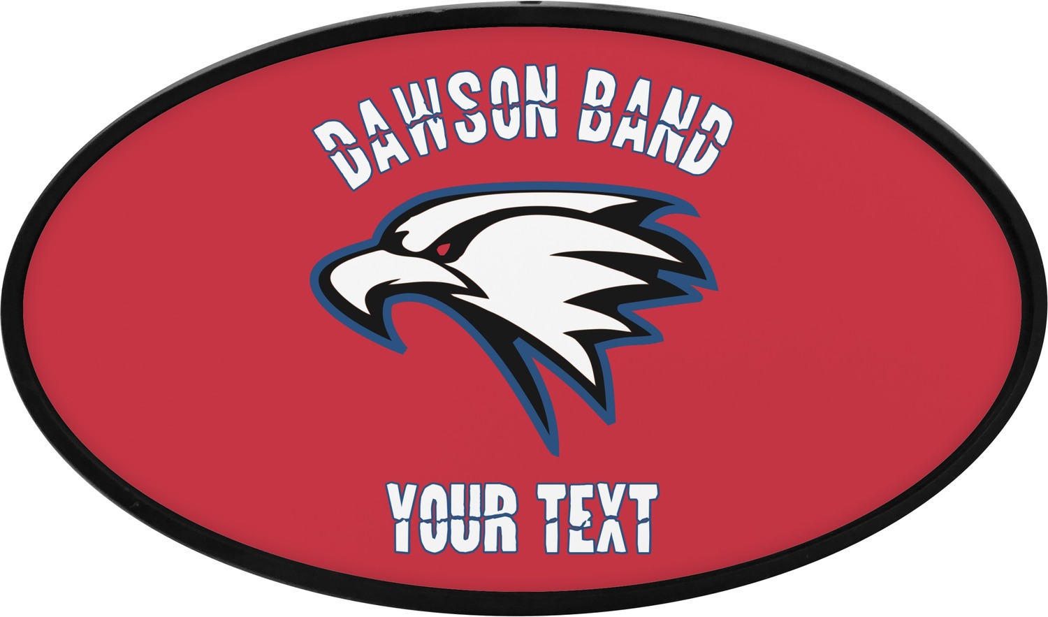 Dawson Eagles Band Logo Oval Trailer Hitch Cover (Personalized
