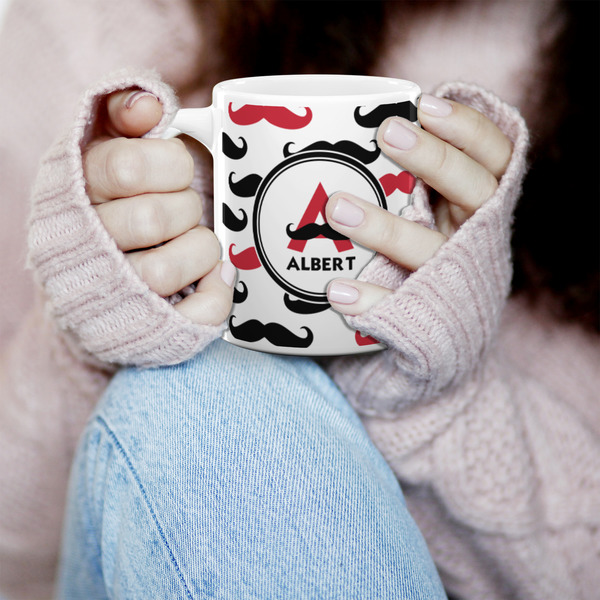 Mustache Print 11oz Coffee Mug - LIFESTYLE