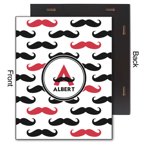 Mustache Print 11x14 Wood Print - Front & Back View