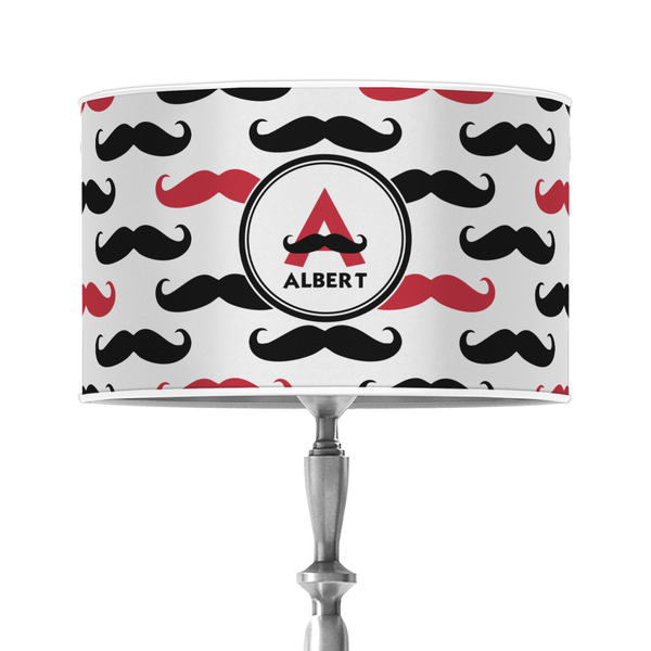 Custom Mustache Print 12" Drum Lamp Shade - Poly-film (Personalized)