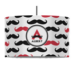 Mustache Print 12" Drum Pendant Lamp - Fabric (Personalized)