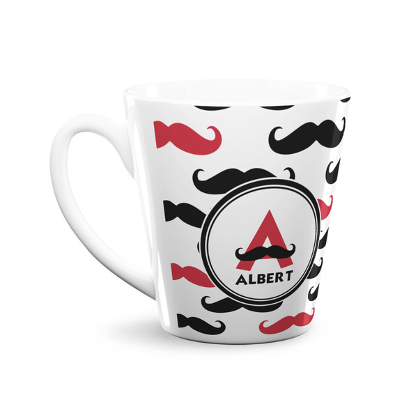 Mustache Print 12 Oz Latte Mug - Front