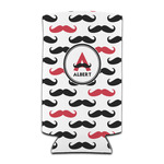 Mustache Print Can Cooler (tall 12 oz) (Personalized)