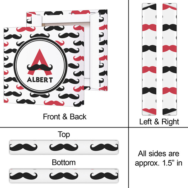 Mustache Print 12x12 - Canvas Print - Approval