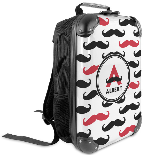 Custom Mustache Print Kids Hard Shell Backpack (Personalized)