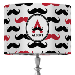 Mustache Print 16" Drum Lamp Shade - Fabric (Personalized)