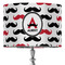Mustache Print 16" Drum Lampshade - ON STAND (Fabric)