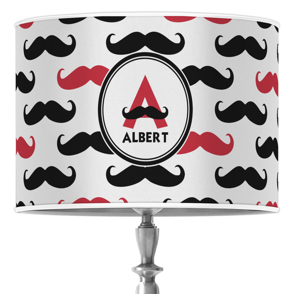 Custom Mustache Print 16" Drum Lamp Shade - Poly-film (Personalized)