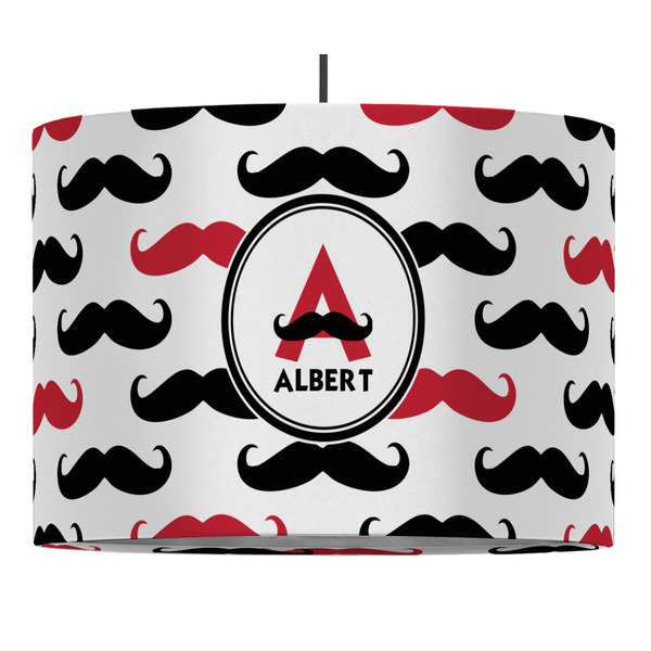 Custom Mustache Print Drum Pendant Lamp (Personalized)