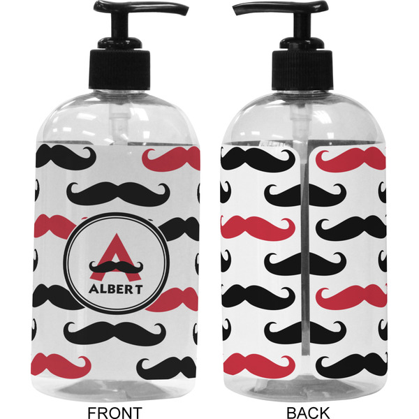 Mustache Print 16 oz Plastic Liquid Dispenser (Approval)