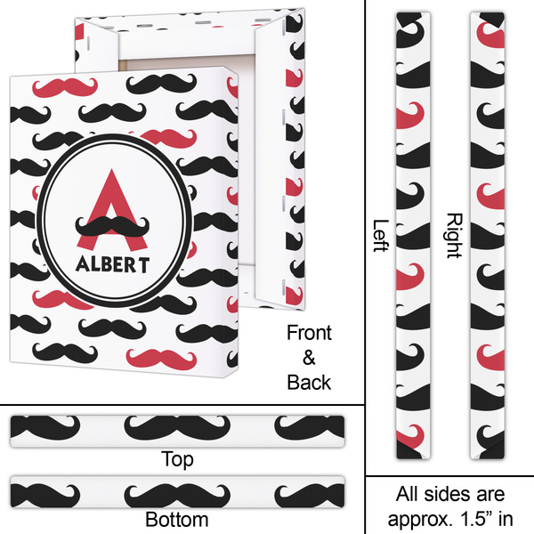 Mustache Print 16x20 - Canvas Print - Approval