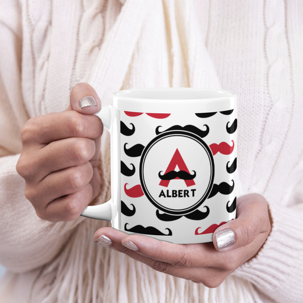 Mustache Print 20oz Coffee Mug - LIFESTYLE