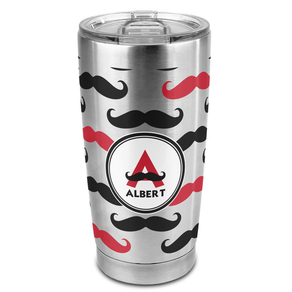 Custom Mustache Print 20oz Stainless Steel Double Wall Tumbler - Full Print (Personalized)