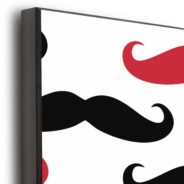 Mustache Print 20x24 Wood Print - Closeup