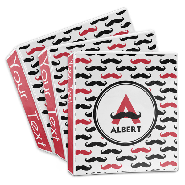 Custom Mustache Print 3-Ring Binder (Personalized)
