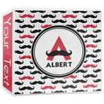 Mustache Print 3-Ring Binder - 3 inch (Personalized)