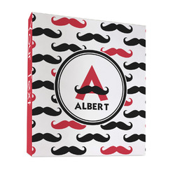 Mustache Print 3 Ring Binder - Full Wrap - 1" (Personalized)