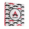 Mustache Print 3 Ring Binders - Full Wrap - 1" - FRONT
