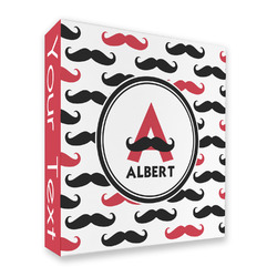 Mustache Print 3 Ring Binder - Full Wrap - 2" (Personalized)