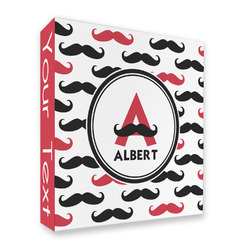 Mustache Print 3 Ring Binder - Full Wrap (Personalized)