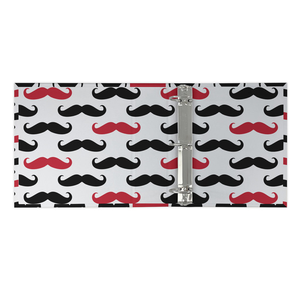 Mustache Print 3 Ring Binders - Full Wrap - 2" - OPEN INSIDE