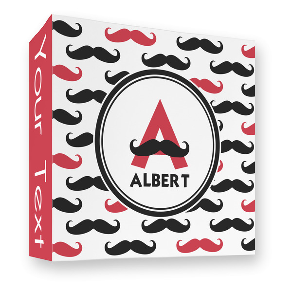 Mustache Print 3 Ring Binders - Full Wrap - 3" - FRONT