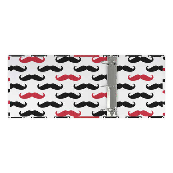 Mustache Print 3 Ring Binders - Full Wrap - 3" - OPEN INSIDE
