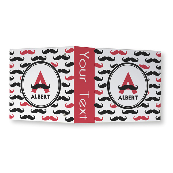 Mustache Print 3 Ring Binders - Full Wrap - 3" - OPEN OUTSIDE