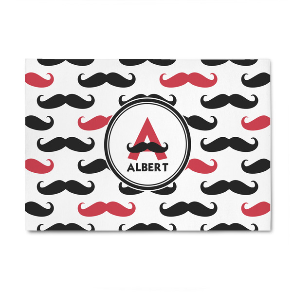 Custom Mustache Print 4' x 6' Patio Rug (Personalized)
