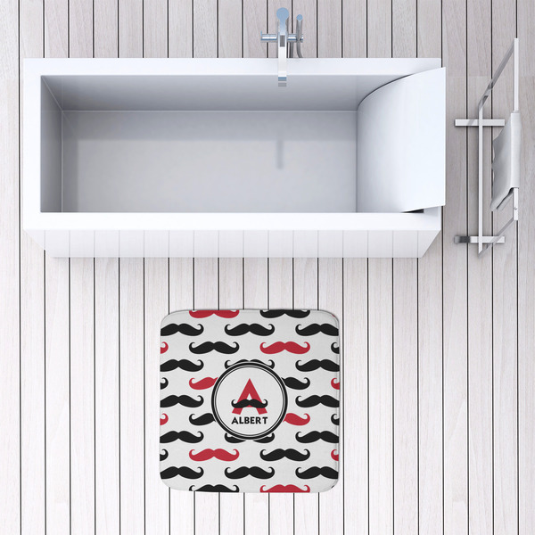 Mustache Print 48x48 Foam Memory Mat - LIFESTYLE