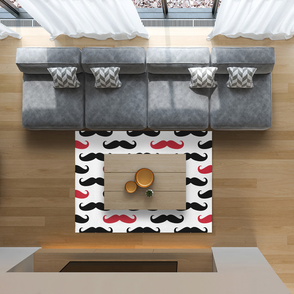 Mustache Print 5'x7' Indoor Area Rugs - IN CONTEXT