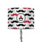 Mustache Print 8" Drum Lampshade - ON STAND (Fabric)