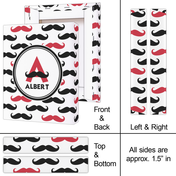 Mustache Print 8x10 - Canvas Print - Approval